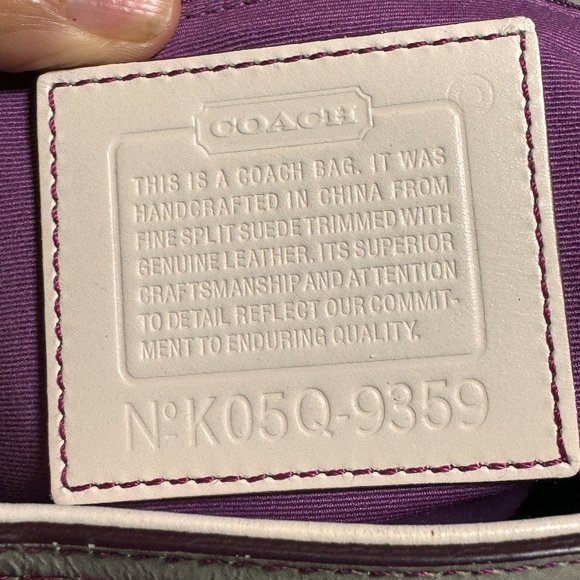 Coach lavendar suede and leather tote 9359 - Picture 11 of 15